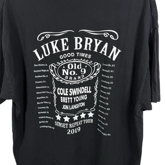 AUTHENTIC Luke Bryan Sunset Repeat Crewneck Tee in Black Multi Size 2XL - Picture 7 of 7